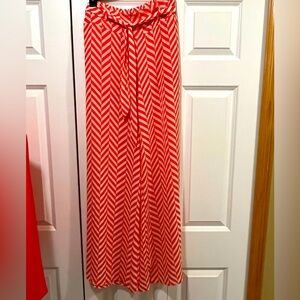 Soulmates wide leg coral and white pants